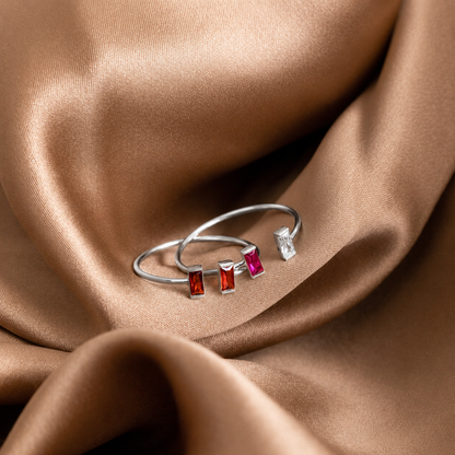 Custom Duo Vertical Baguette Birthstone Ring