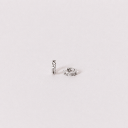 Eternal Sparkle: Ashley Duo Pavé Huggie Earrings
