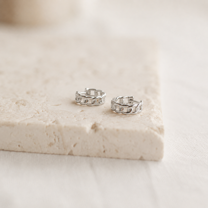 Chunky Chain Huggie Earrings