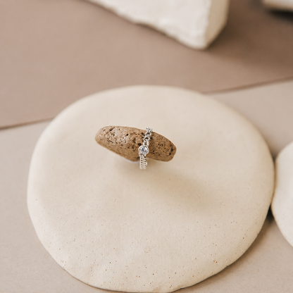 Curb Chain Birthstone Ring