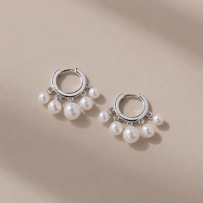 Pearl Chandelier Huggies