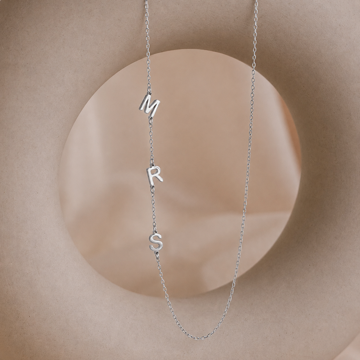 Venice Sideways Initial Necklace