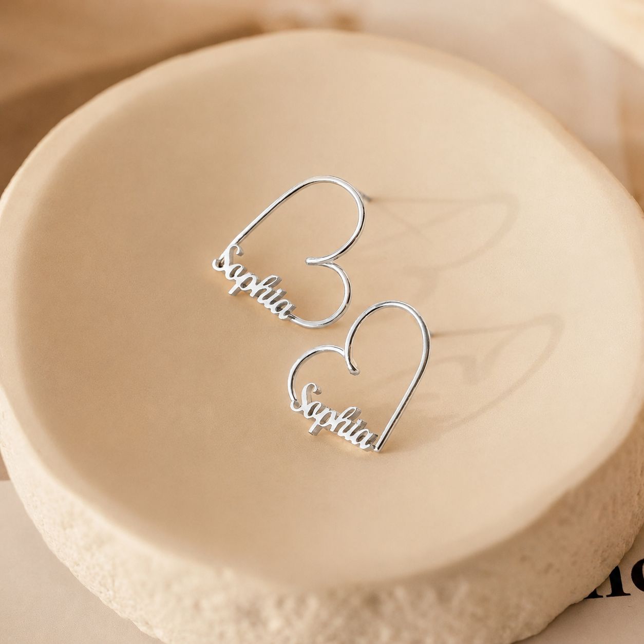 London Heart Name Earrings