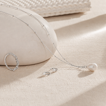 Pearl Station Pendant Necklace