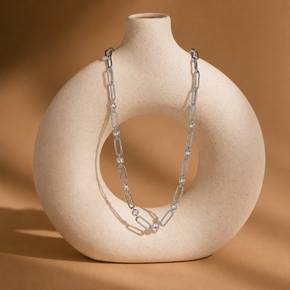 Diamond Paperclip Necklace