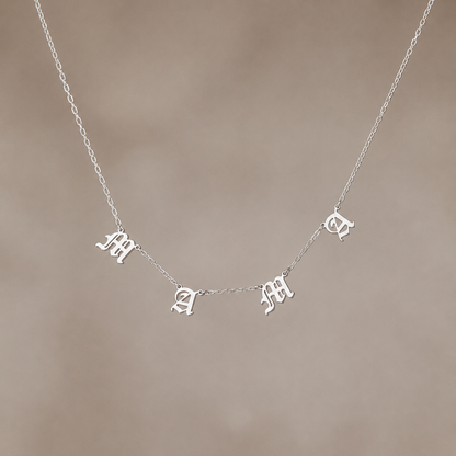 Old English Letter Name Necklace