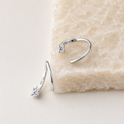 Jady Wire Diamond Hoops