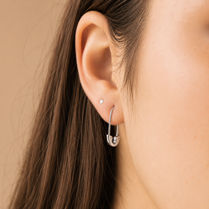 Ava Minimalist Safety Pin Earrings