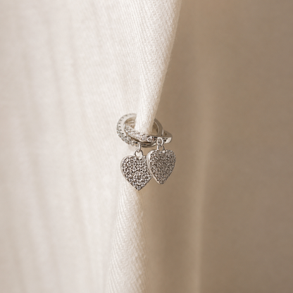 Pave Heart Ear Cuffs