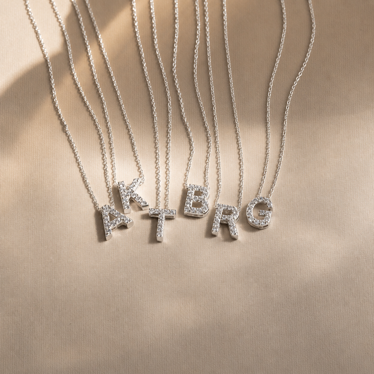 Floating Pave Initial Necklace