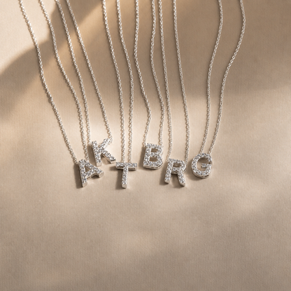 Floating Pave Initial Necklace