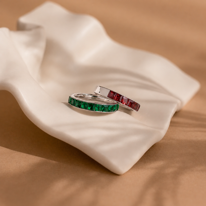 Birthstone Inlay Band Ring