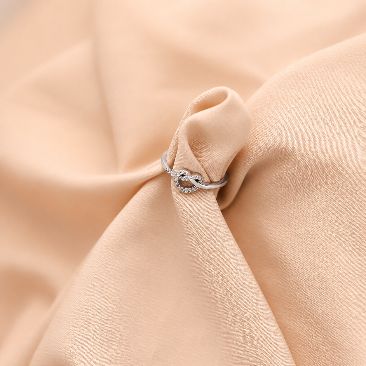 Eternal Love: Diamond Heart Knot Ring