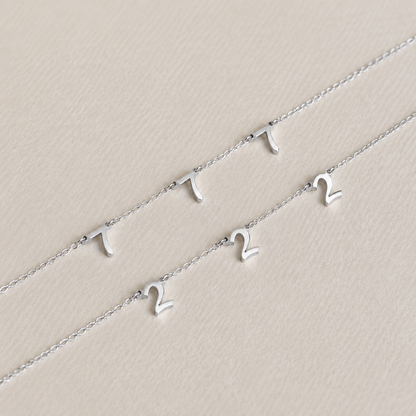 Old English Angel Number Necklace