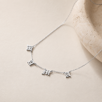 Old English Letter Name Necklace