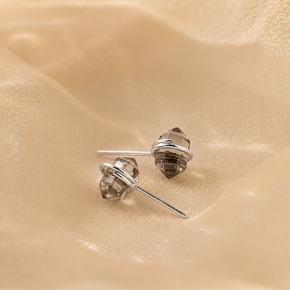Herkimer Smoky Quartz Studs