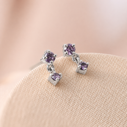 Dainty Birthstone Drop Earrings