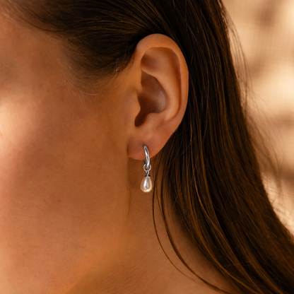 Dainty Pearl Drop Huggies