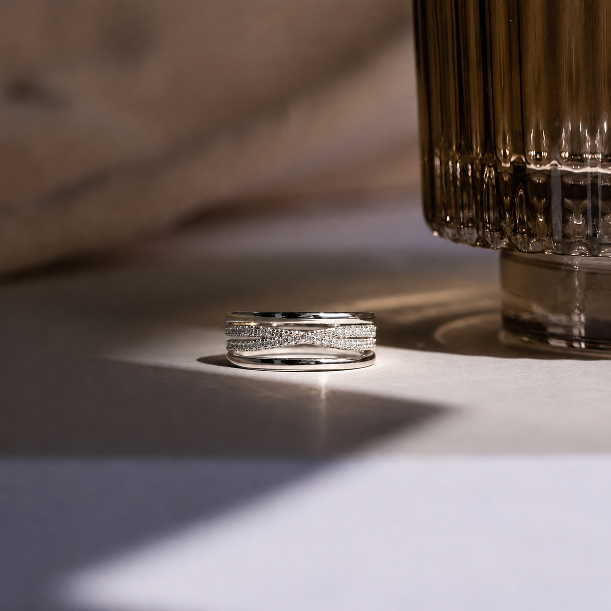 Elegant Sparkle: Amani Twist Ring