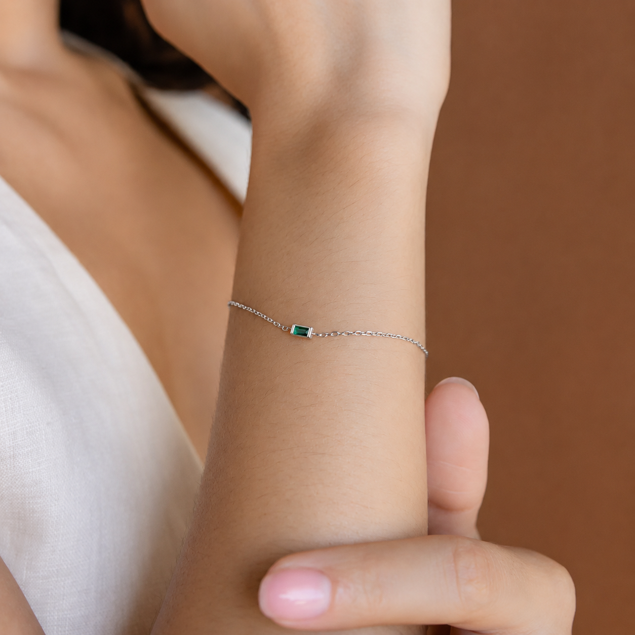 Personalized Baguette Birthstone Bracelet