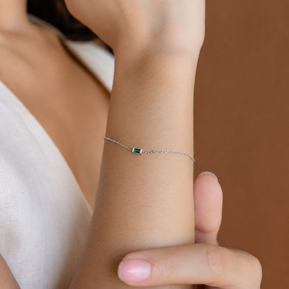 Personalized Baguette Birthstone Bracelet