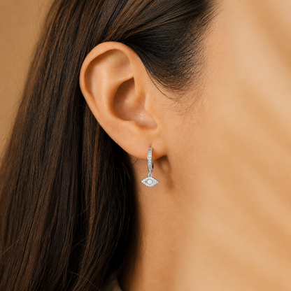 Aleah Opal Evil Eye Dangle Hoop Earrings