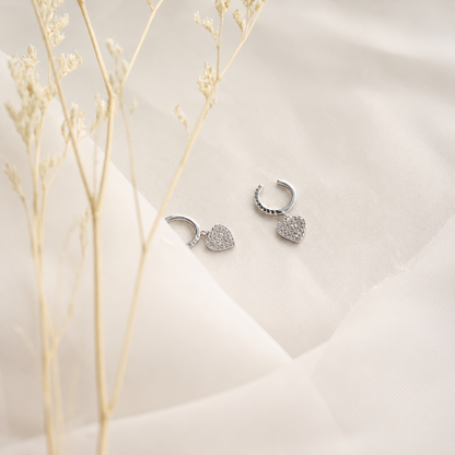 Pave Heart Ear Cuffs