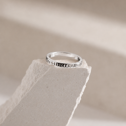 Phases of the Moon CZ Diamond Ring