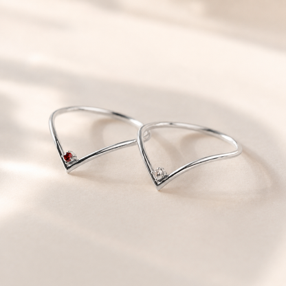 Curve Birthstone Ring