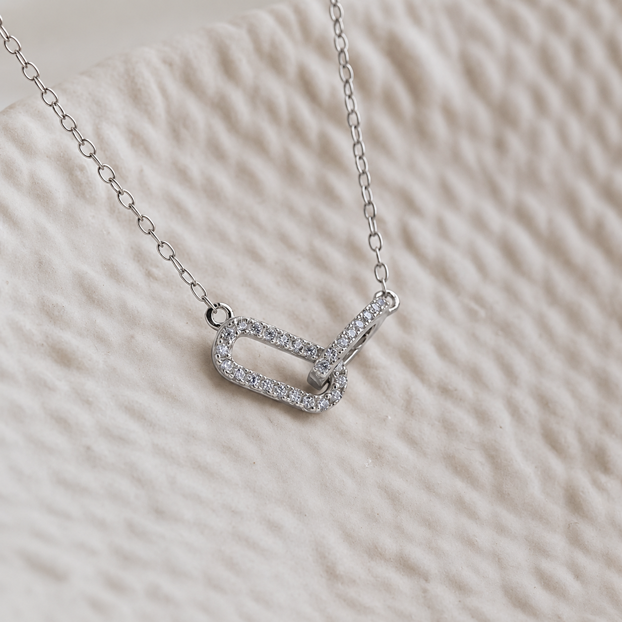 Pave Linked Pendant Necklace