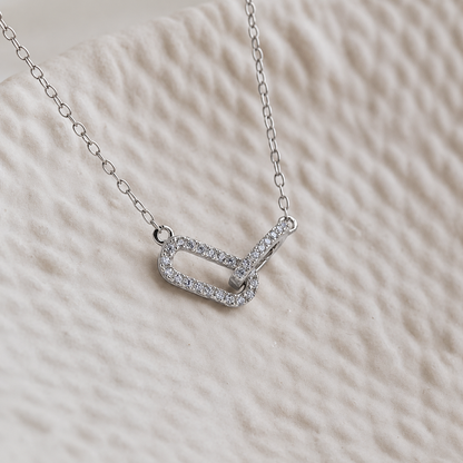 Pave Linked Pendant Necklace