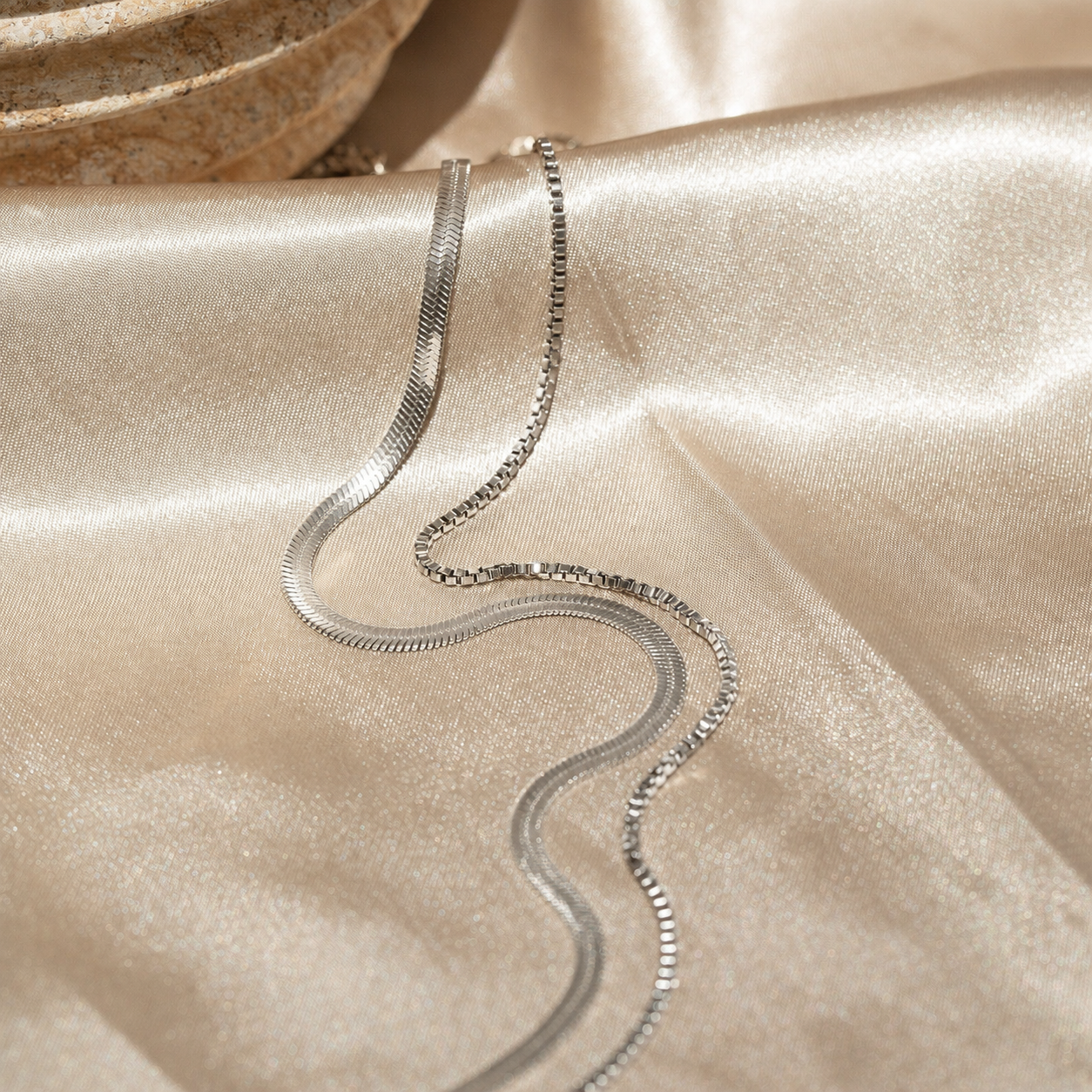 Herringbone Duo Chain Necklace