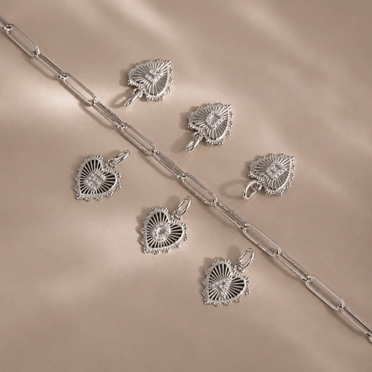 Heartline Initial Charm