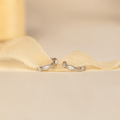 Marquise Inlay Huggies