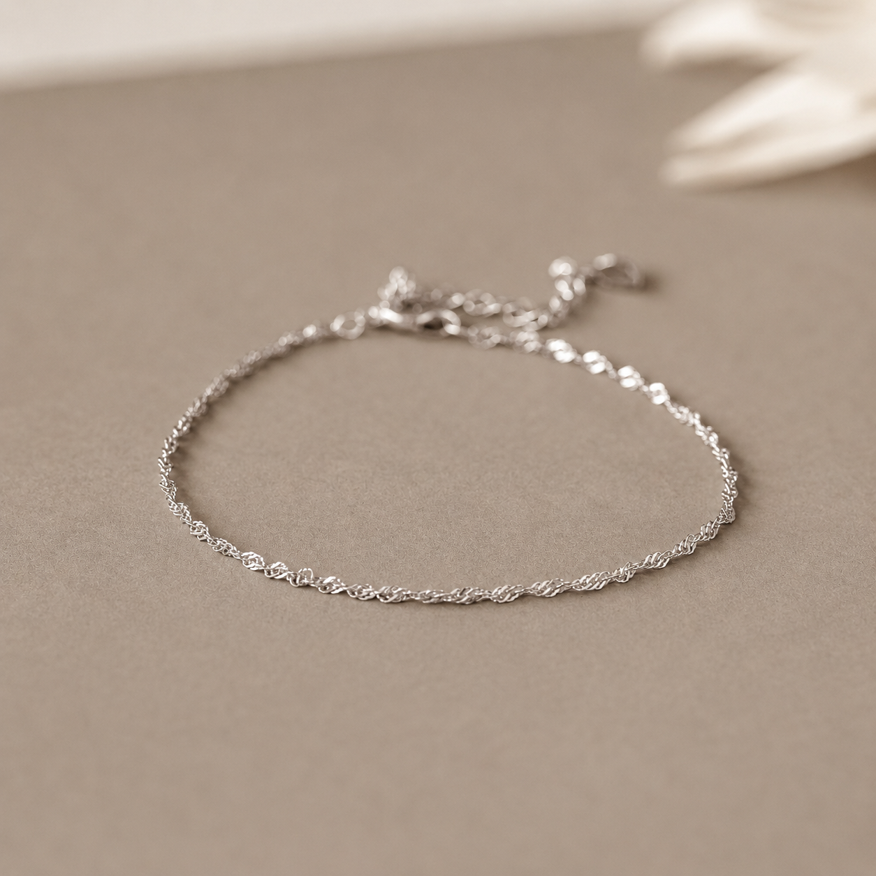 Delicate Singapore Twist Chain Bracelet