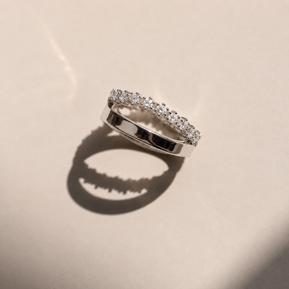 Wave Diamond Duo Ring