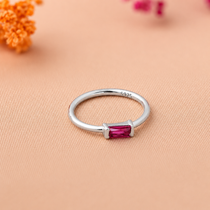 Custom Baguette Birthstone Ring