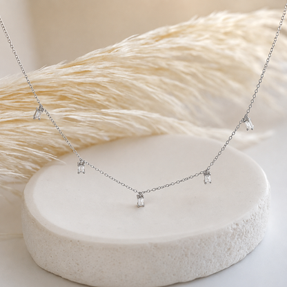 Baguette Station Necklace