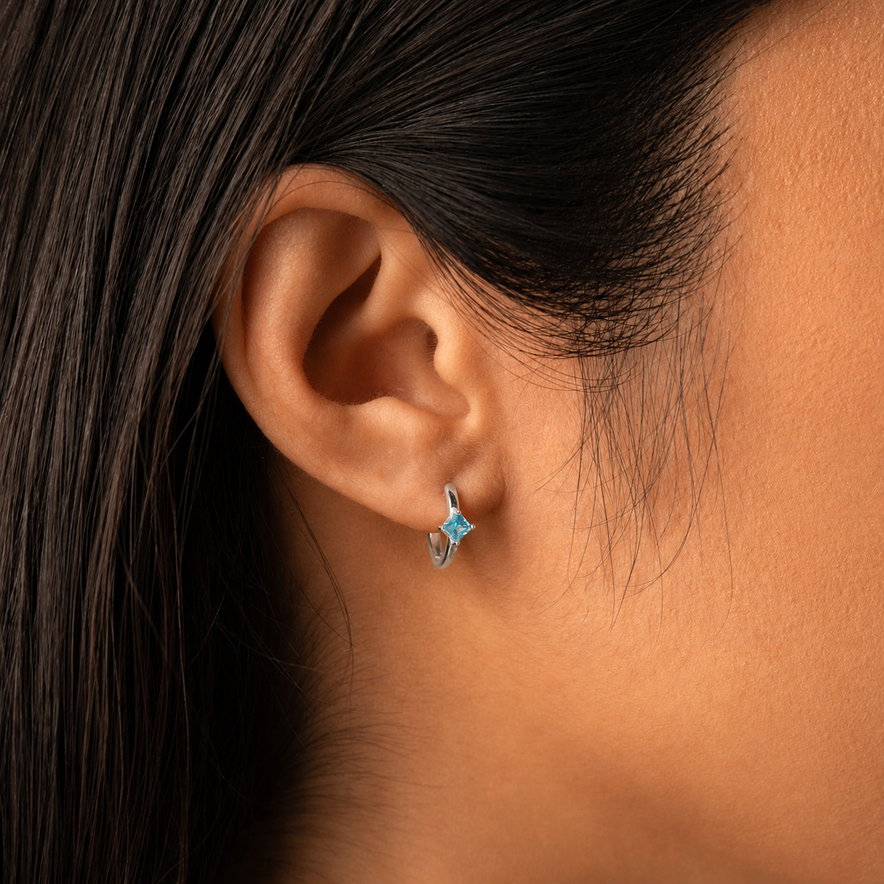 Athena Birthstone Huggie Earrings