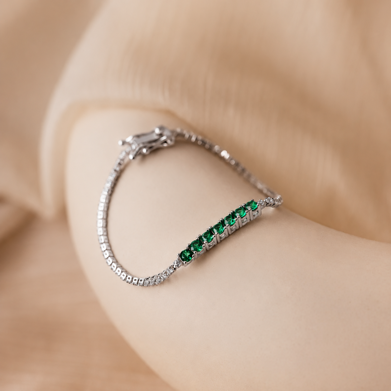 Emerald Diamond Tennis Bracelet