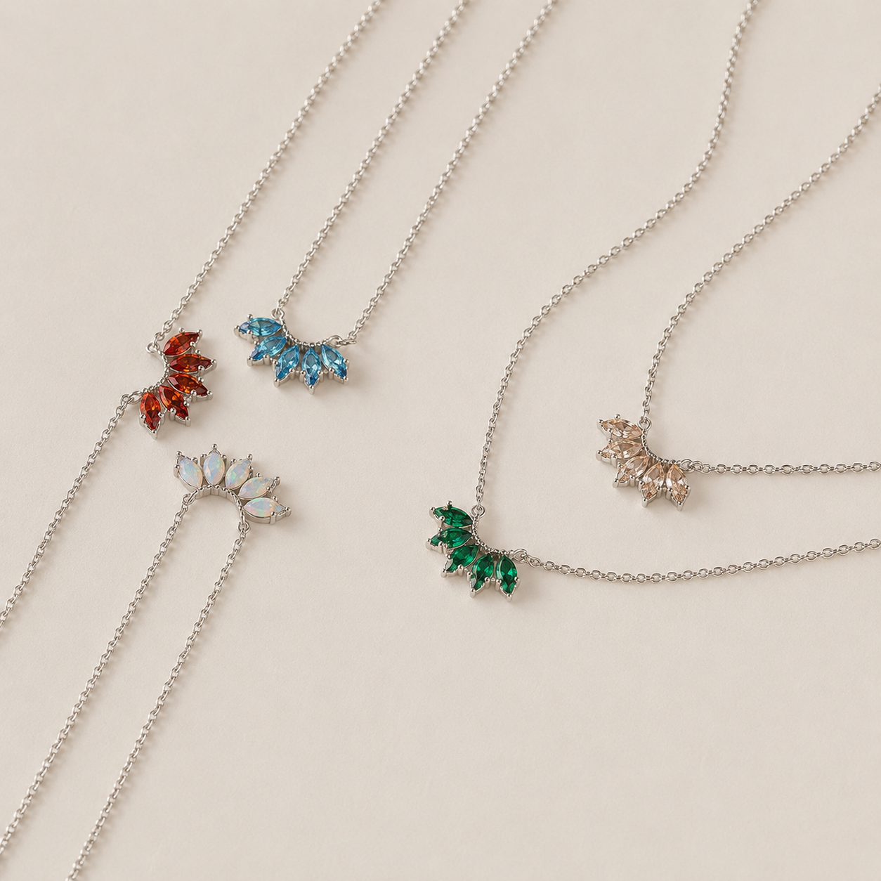 Personalized Marquise Birthstone Necklace
