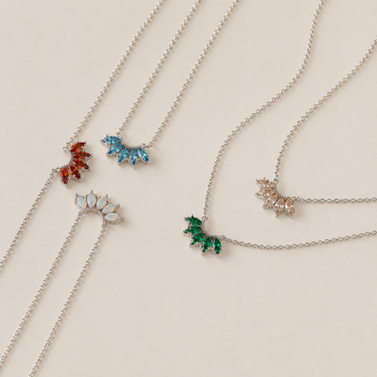 Personalized Marquise Birthstone Necklace