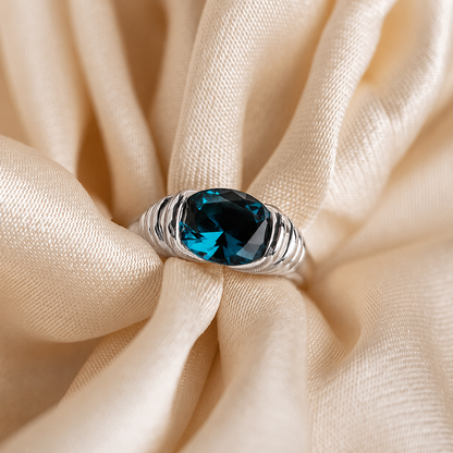 Blue Topaz Signet Ring