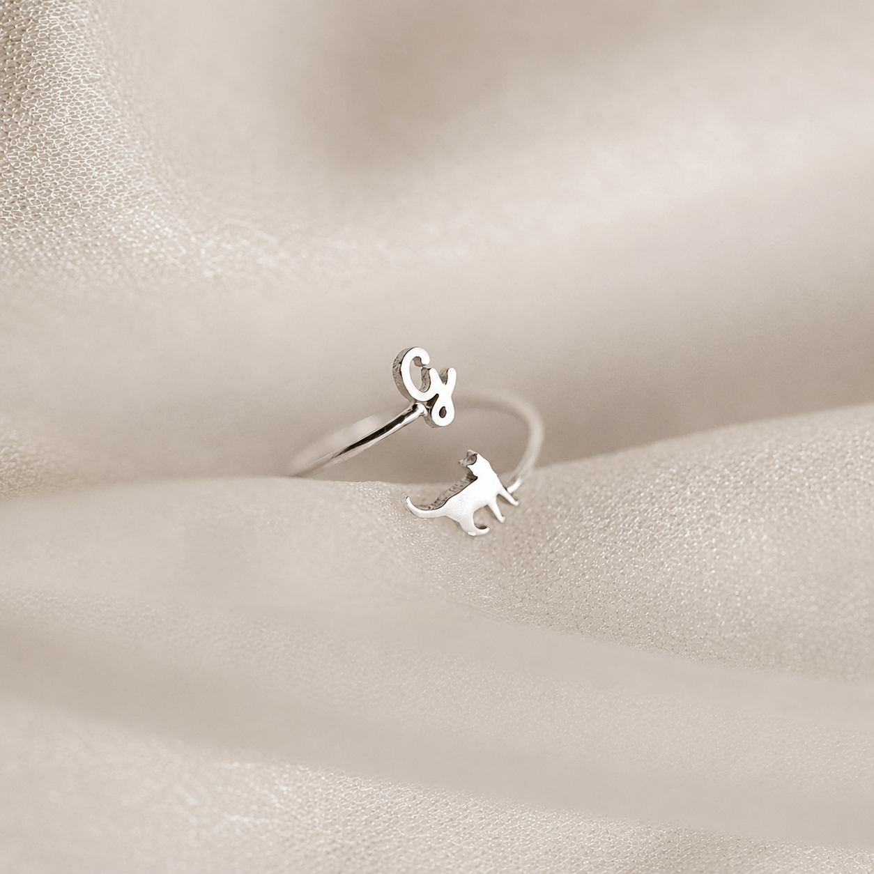 Duo Pet Initial Wrap Ring