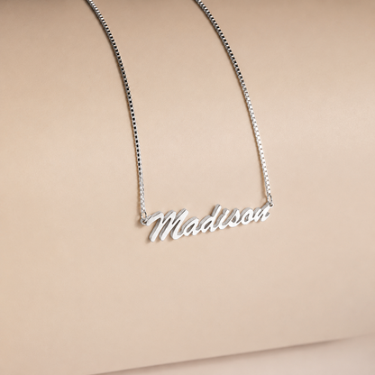 Natural Name Necklace in Box Chain