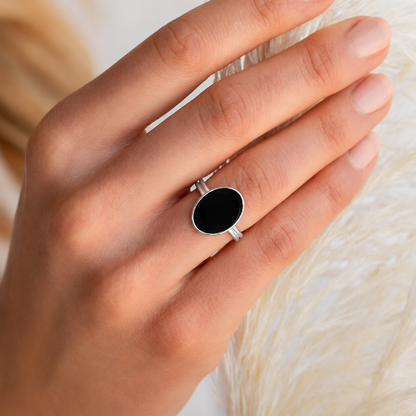 Black Onyx Signet Ring