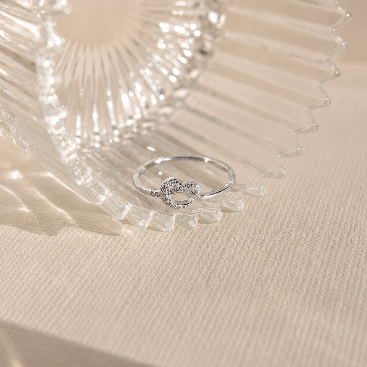 Eternal Love: Diamond Heart Knot Ring