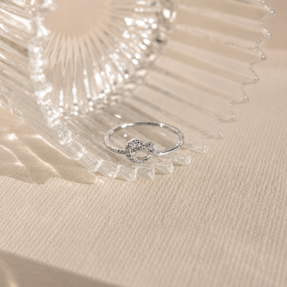 Eternal Love: Diamond Heart Knot Ring
