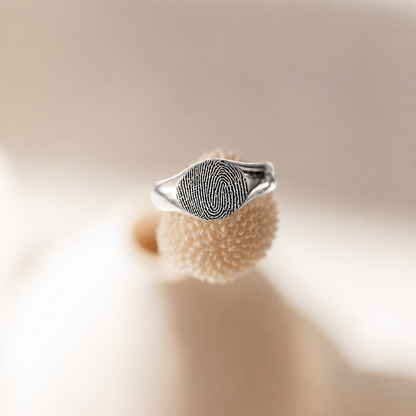 Personalized Fingerprint Signet Ring