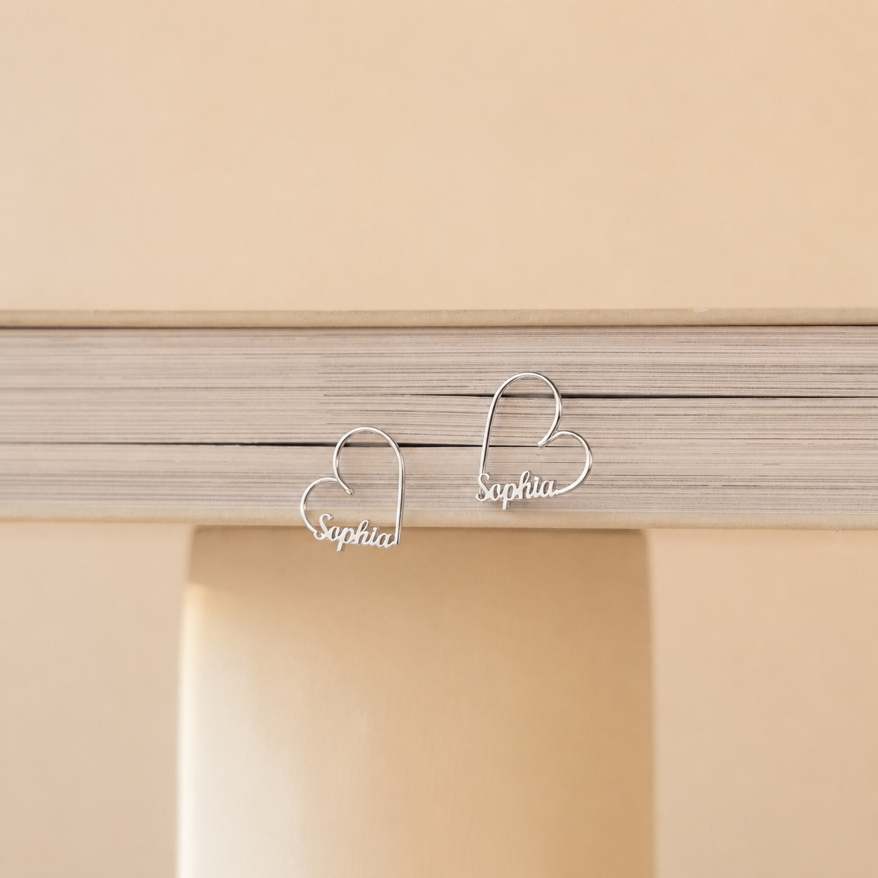 London Heart Name Earrings